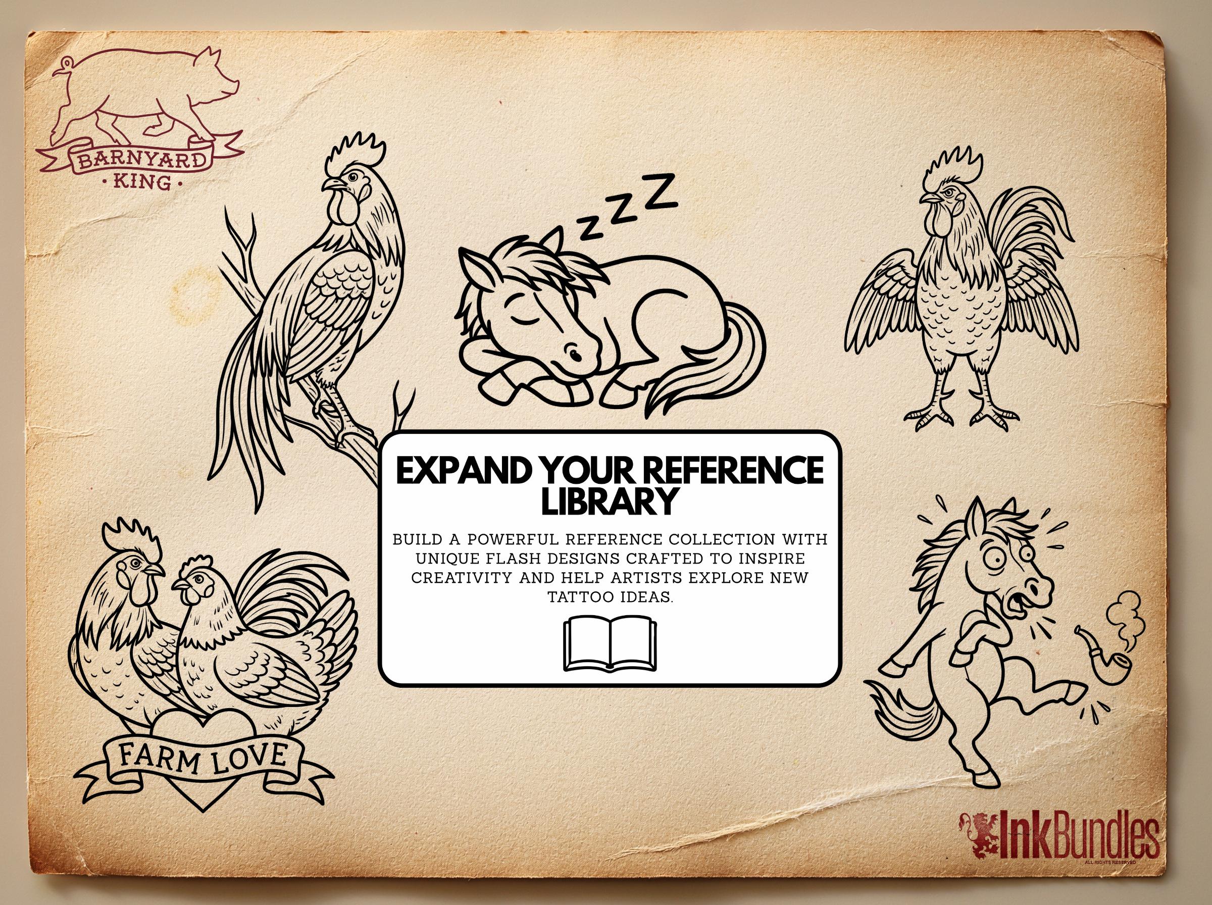 Procreate Barnyard Flash | Old mcflash | unique tattoo stencil collection