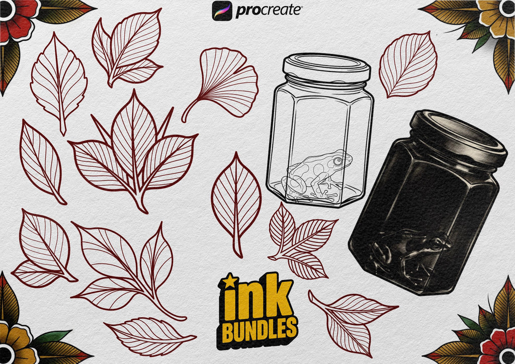 Procreate Tattoo collection 2025 | high resolution stencils | Creative Original Tattoo Stamp Brushes