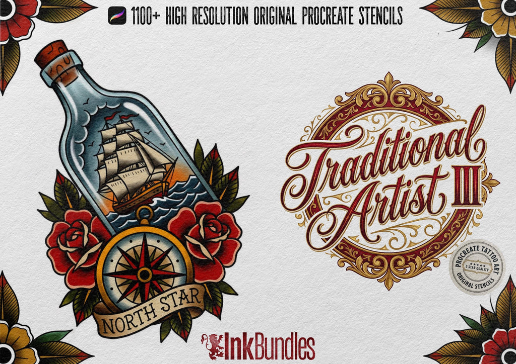 2026 Traditional Tattoo Procreate Stamp Collection