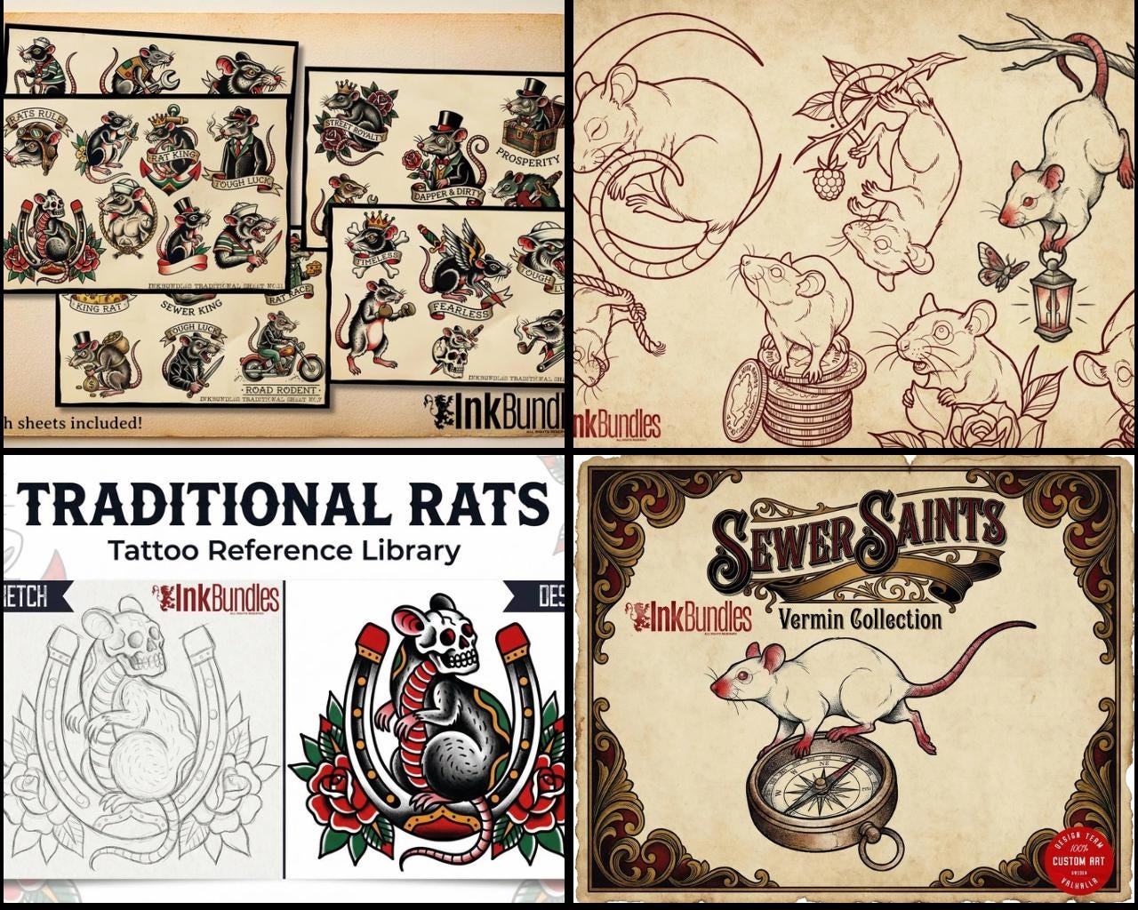 Procreate Tattoo collection 2025 | high resolution stencils | Creative Original Tattoo Stamp Brushes