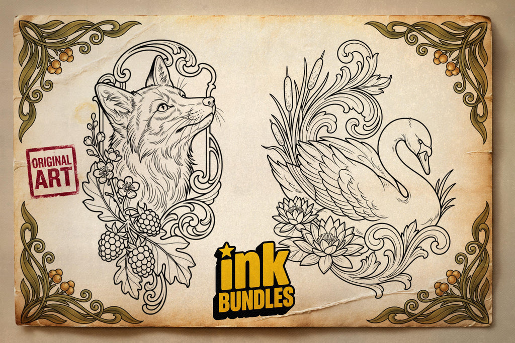 Art Nouveau Ornamental Forest Animals | Procreate| Custom Art | PDF book
