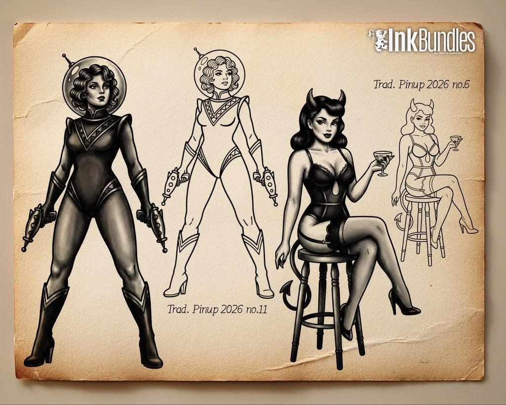 2026 Traditional Tattoo Procreate Stamp Collection