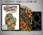 Decorative Frames Tattoo Stencil art – Frame templates & Designs Procreate | PNG | PDF Tattoo References