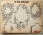 Decorative Frames Tattoo Stencil art – Frame templates & Designs Procreate | PNG | PDF Tattoo References