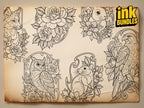 Decorative Frames Tattoo Stencil art – Frame templates & Designs Procreate | PNG | PDF Tattoo References
