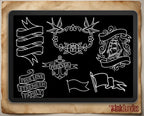 Procreate 220 Banner Designs | Procreate Brushset | Traditional Banners | stencils
