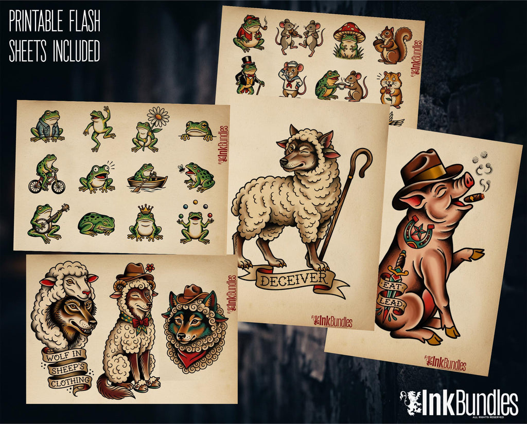 Procreate Barnyard Flash | Old mcflash | unique tattoo stencil collection