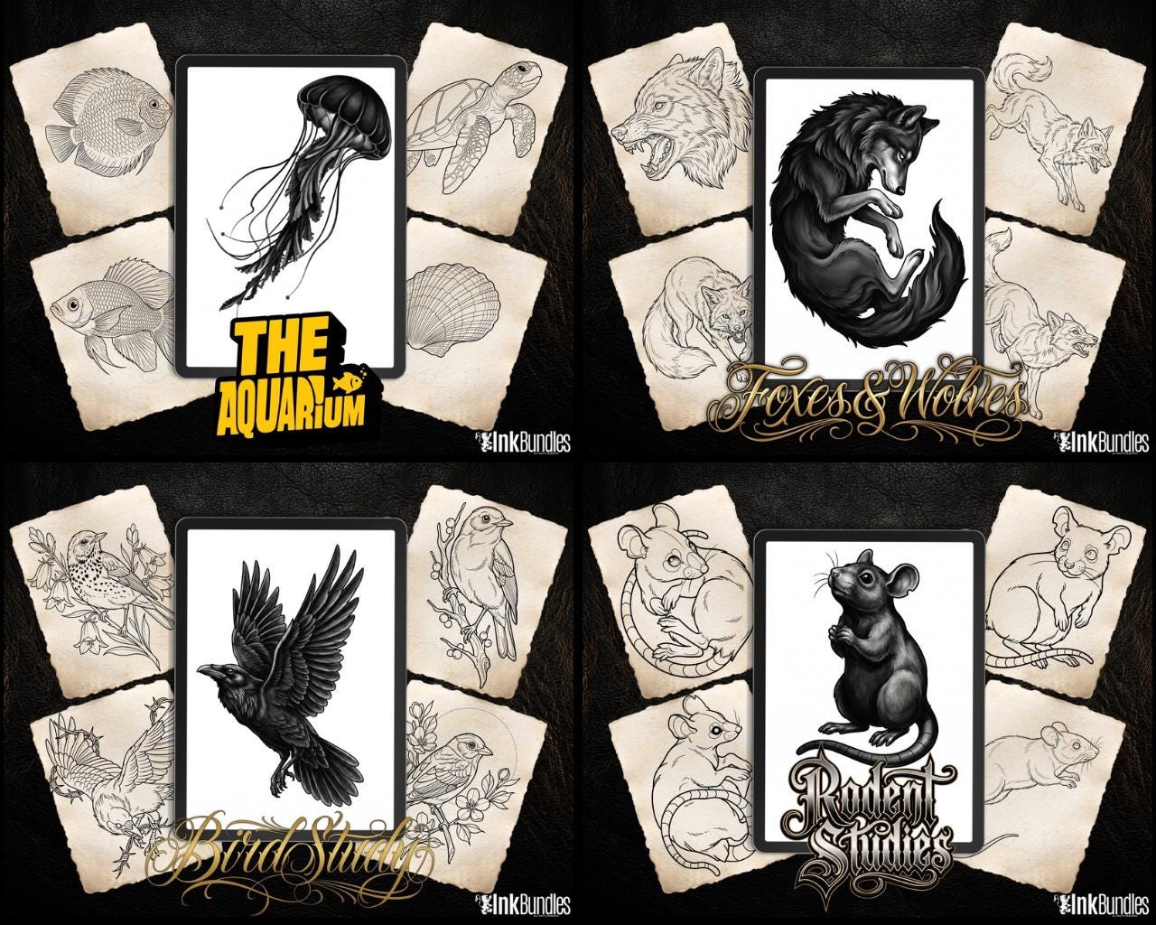 Procreate Tattoo collection 2025 | high resolution stencils | Creative Original Tattoo Stamp Brushes