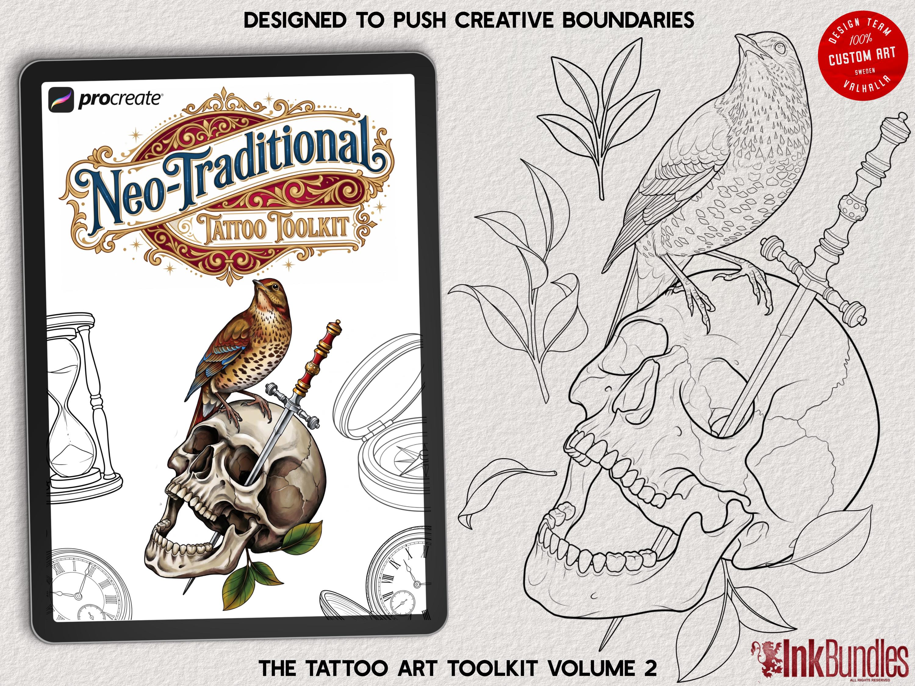 The Tattoo Art Toolkit 2.0 | Neo‑Traditional Semi‑Real Assets