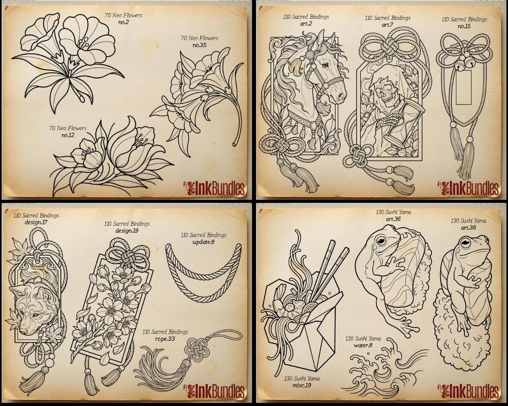 Procreate Tattoo collection 2025 | high resolution stencils | Creative Original Tattoo Stamp Brushes