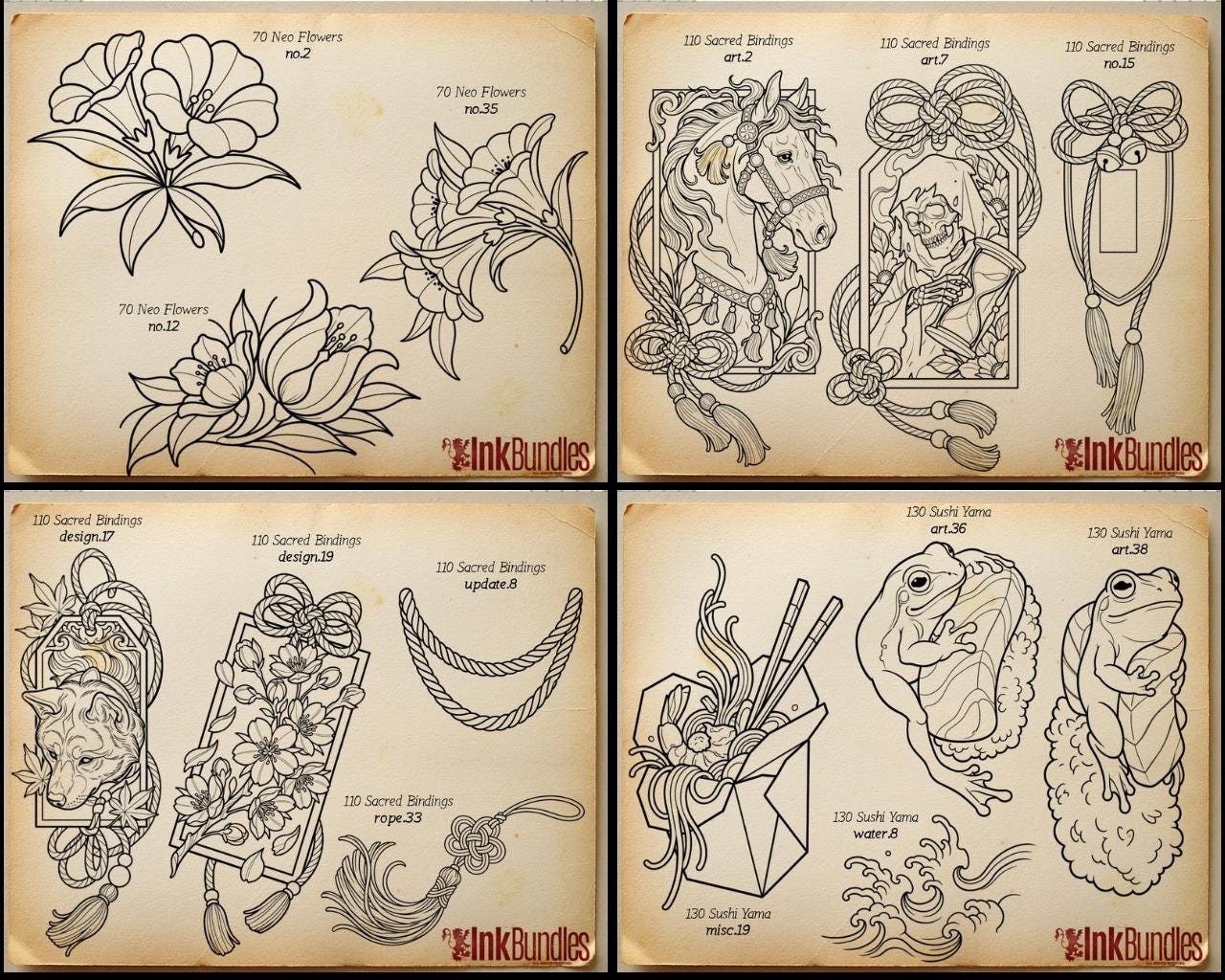 Procreate Tattoo collection 2025 | high resolution stencils | Creative Original Tattoo Stamp Brushes