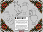 Procreate tattoo art, 35 vases drawn by hand ~ ready made tattoo templates