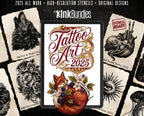 Procreate Tattoo collection 2025 | high resolution stencils | Creative Original Tattoo Stamp Brushes