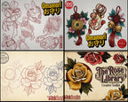 Procreate Tattoo collection 2025 | high resolution stencils | Creative Original Tattoo Stamp Brushes