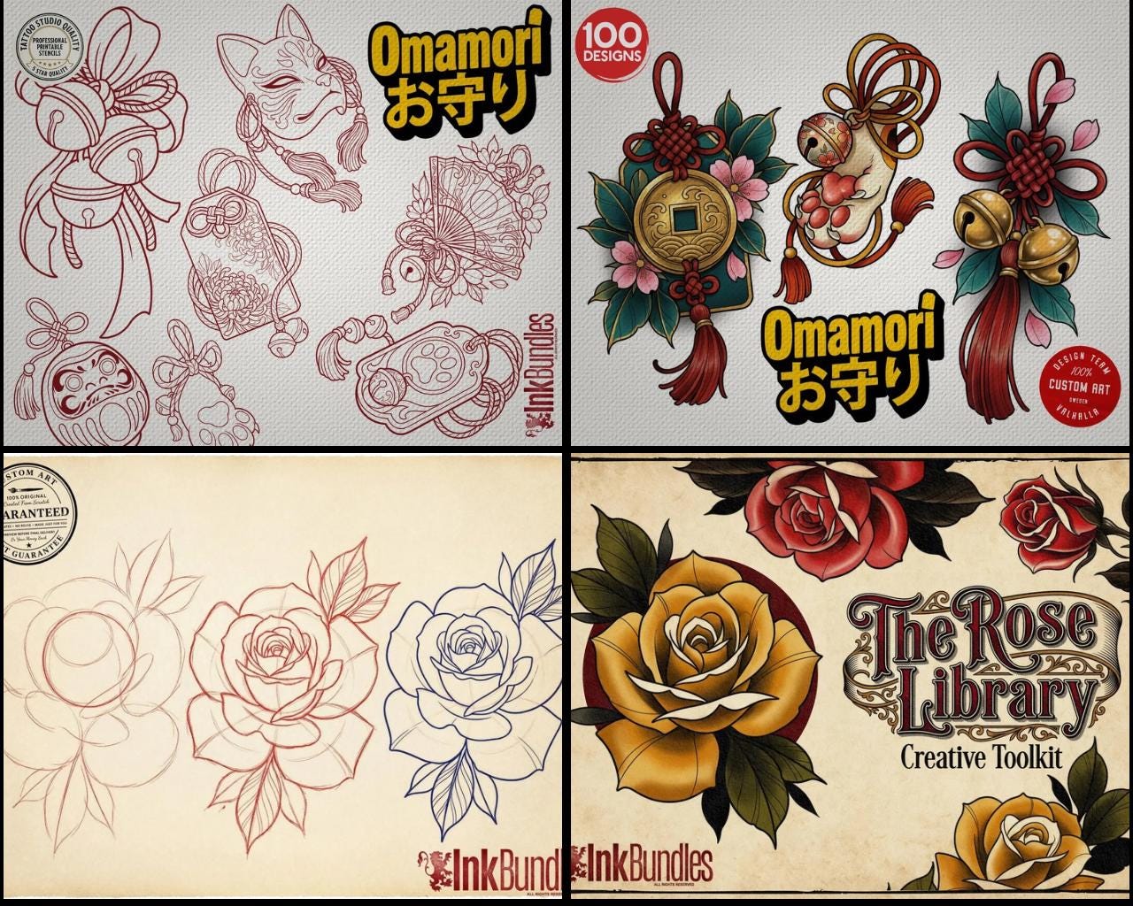 Procreate Tattoo collection 2025 | high resolution stencils | Creative Original Tattoo Stamp Brushes
