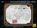 Procreate Neo Traditional Animal Tattoo Design Reference Kit, Brushset & PNG, original stencils