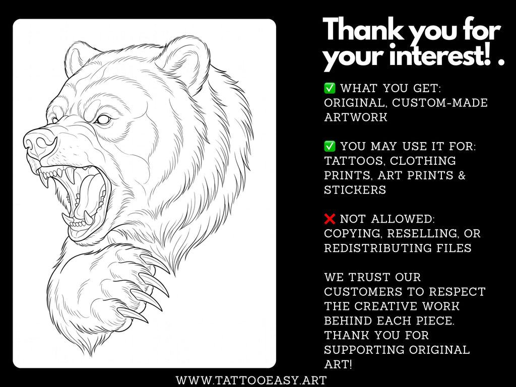Procreate Neo Traditional Animal Tattoo Design Reference Kit, Brushset & PNG, original stencils