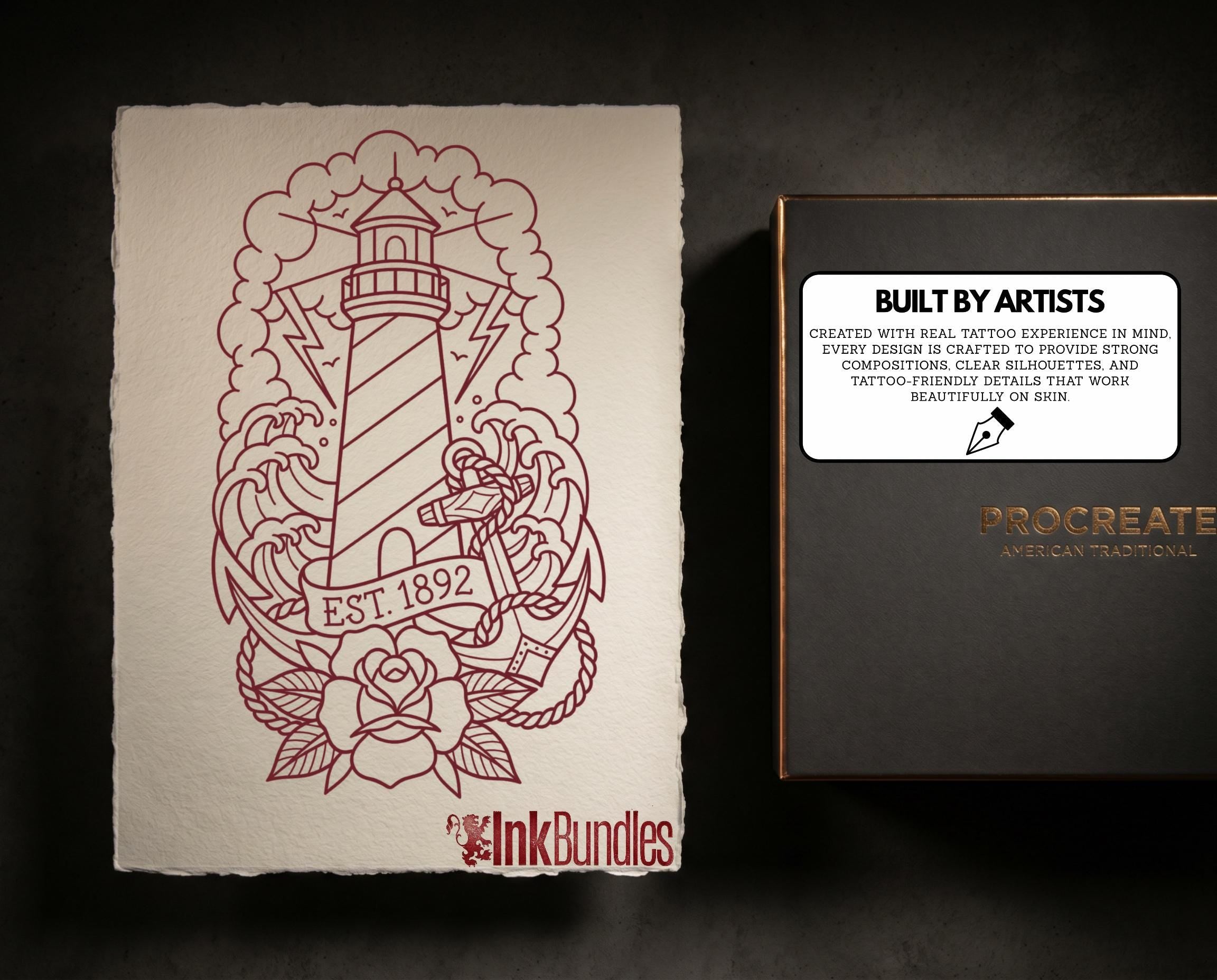 2026 Traditional Tattoo Procreate Stamp Collection