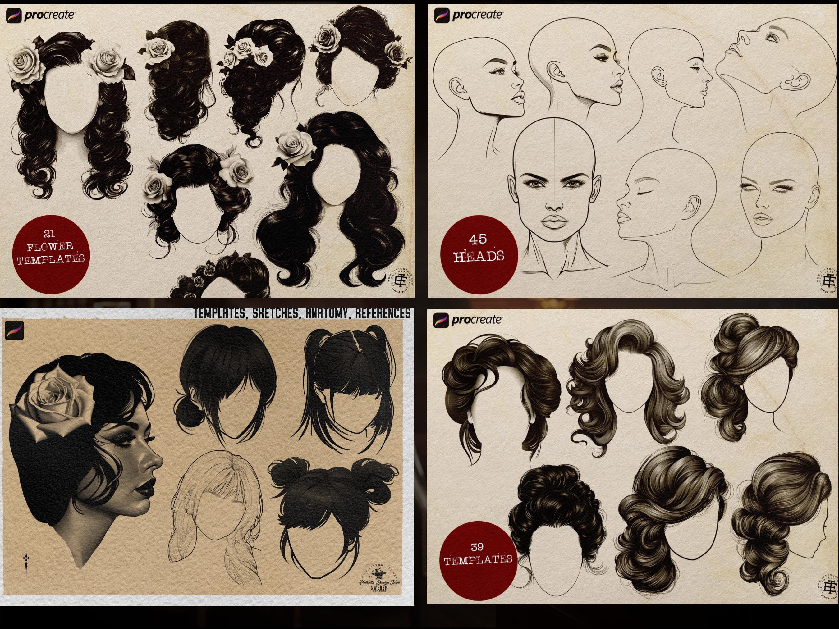 300 Neo-Traditional Lady Design Kit for Procreate