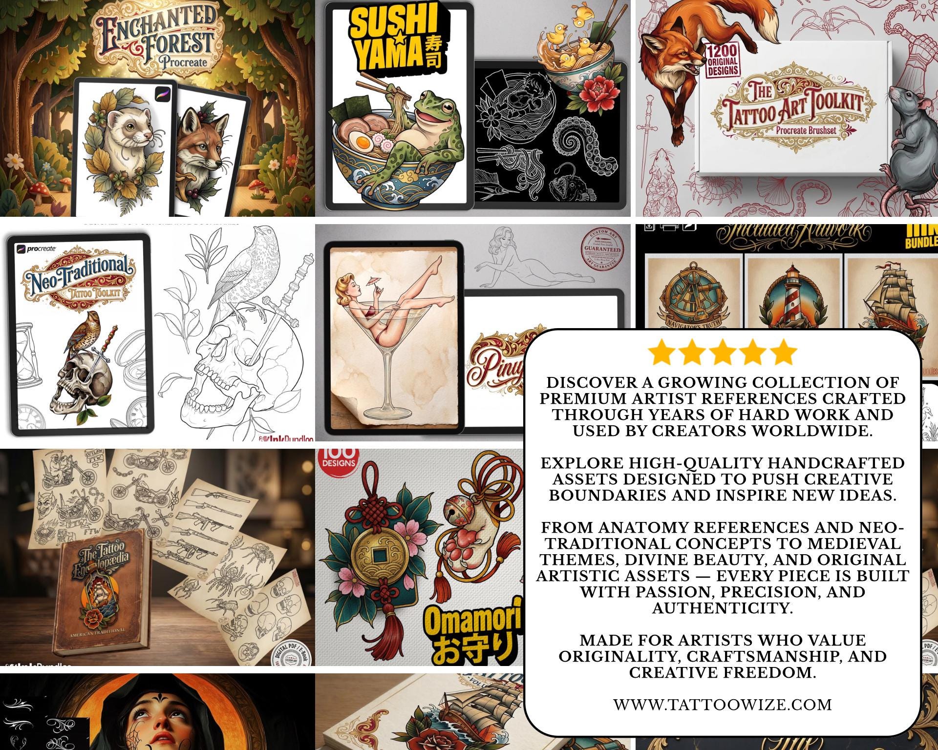 200+ Traditional Tattoo Ladies for Procreate | Old School Flash Stencils, Trad Girls Bundle