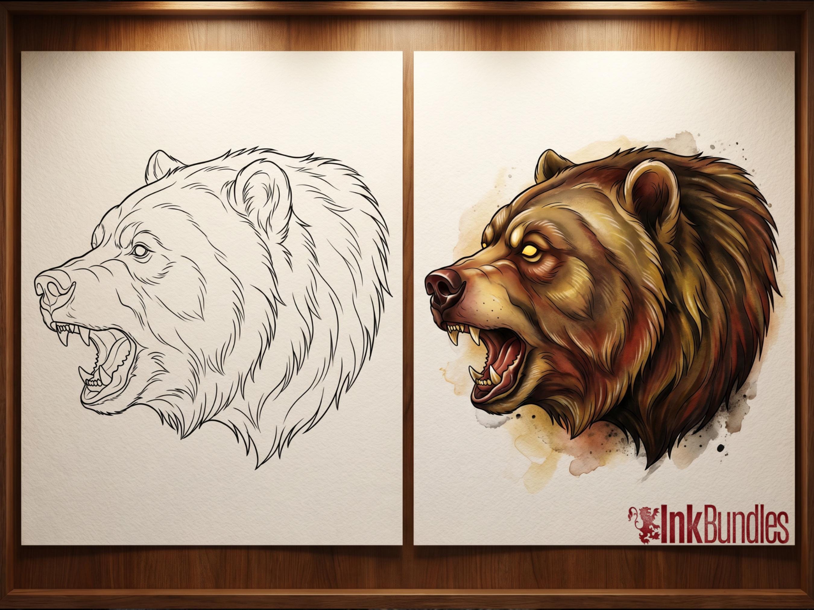 Procreate Neo Traditional Animal Tattoo Design Reference Kit, Brushset & PNG, original stencils