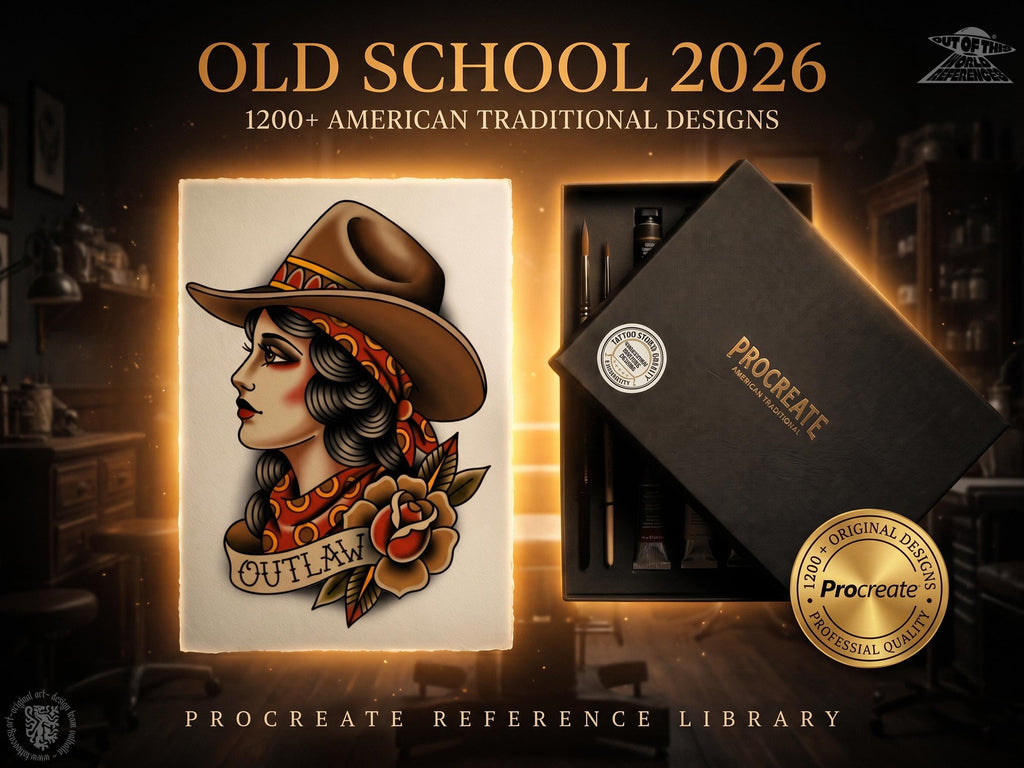 2026 Traditional Tattoo Procreate Stamp Collection