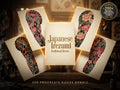 Japanese Traditional Sleeves, 4 irezumi bundles, sleeve stencils, Pdf, png & Procreate design bundle