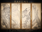 Raven Procreate Brushes, Bird Tattoo Stencils, 60+ Stamps Digital Download