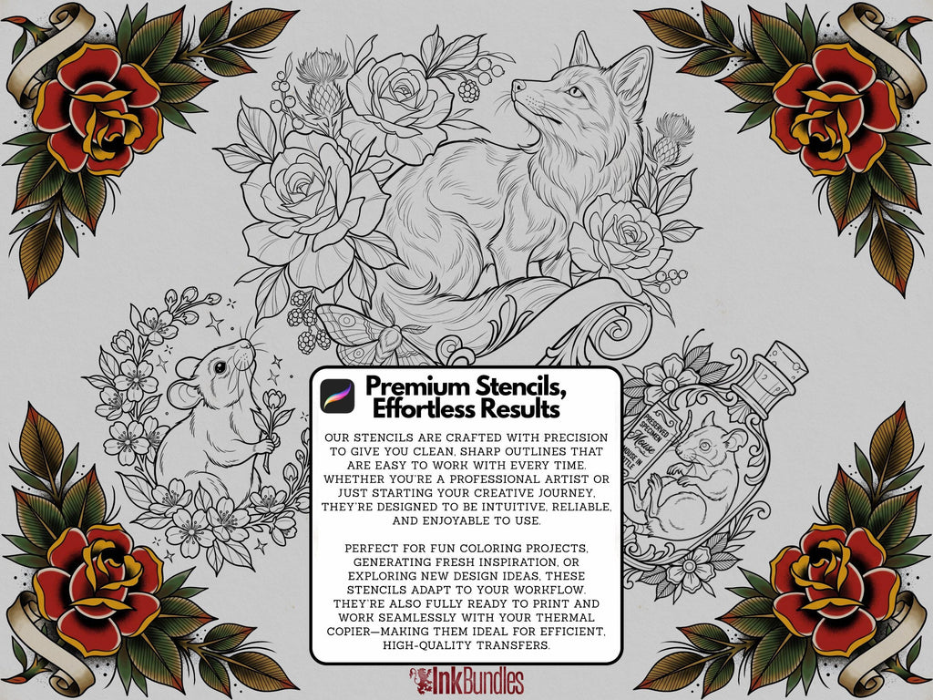 The Tattoo Art Toolkit 2.0 | Neo‑Traditional Semi‑Real Assets