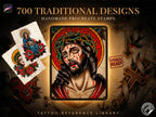 Procreate Traditional tattoo art XL, 600+ designs drawn by handmade ( digital download for Procreate )