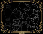 Procreate tattoo art, 35 vases drawn by hand ~ ready made tattoo templates
