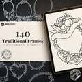 Procreate, Tattoo Frame kit ~ 140+ elements