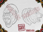 Procreate Neo Traditional Animal Tattoo Design Reference Kit, Brushset & PNG, original stencils