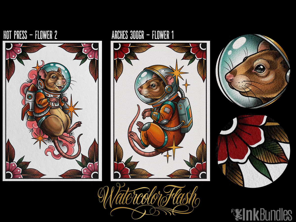 Tattoo Flash Painter – Procreate Watercolor Brushes & Canvases