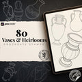 Procreate tattoo art, 35 vases drawn by hand ~ ready made tattoo templates