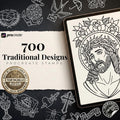 Procreate Traditional tattoo art XL, 600+ designs drawn by handmade ( digital download for Procreate )