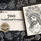 Procreate Traditional tattoo art XL, 600+ designs drawn by handmade ( digital download for Procreate )
