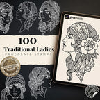 Procreate 100 Traditional Lady Portraits
