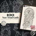 Seventh Seal, Dark Macabre Tattoo Art, Neo-Traditional Procreate Stamps, Tattoo Stencils