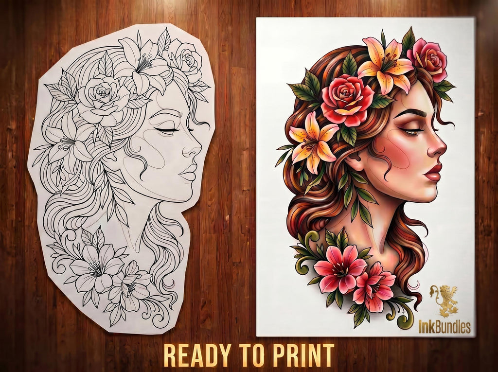 300 Neo-Traditional Lady Design Kit for Procreate