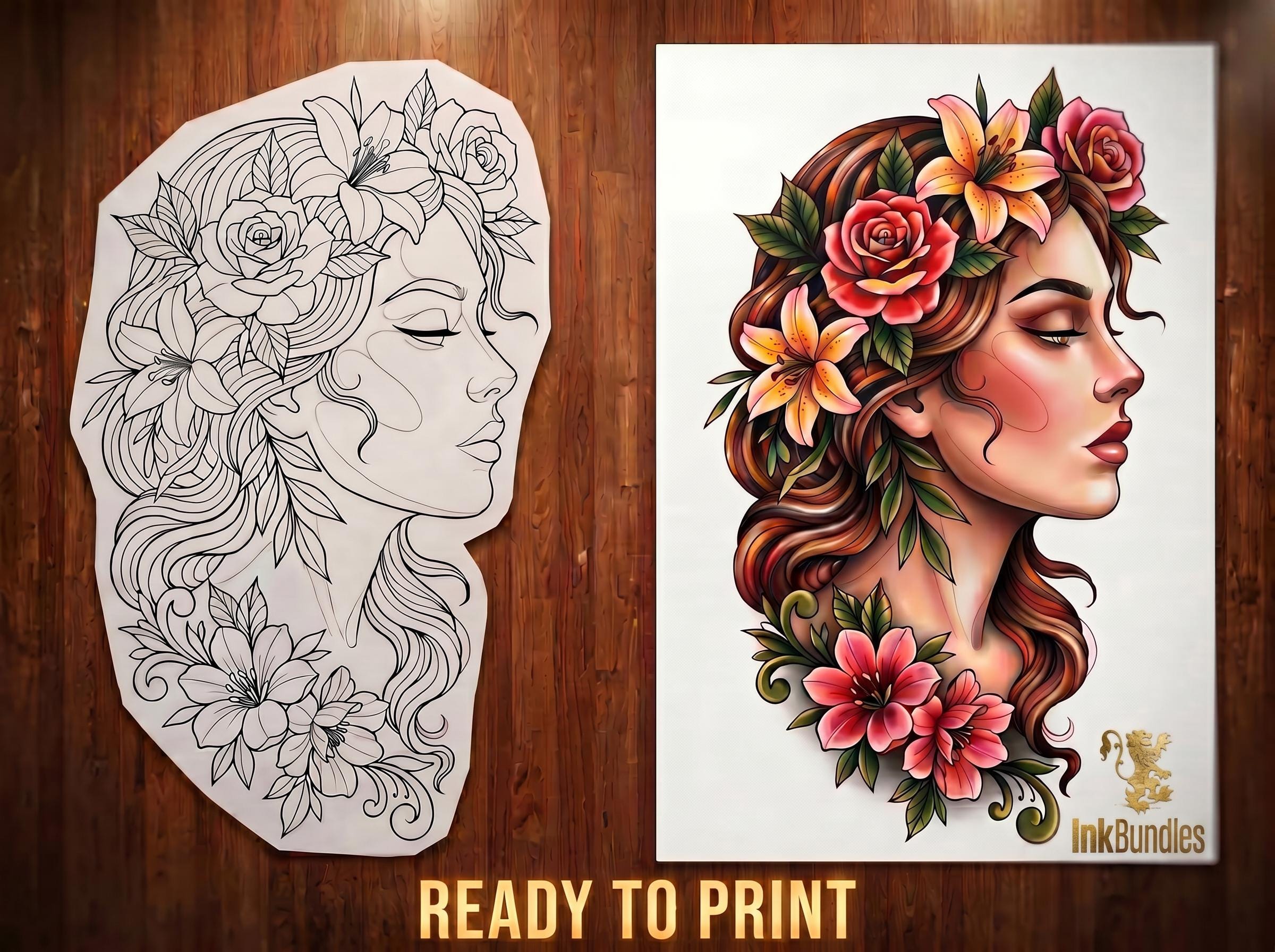 300 Neo-Traditional Lady Design Kit for Procreate