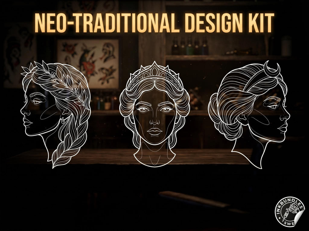 300 Neo-Traditional Lady Design Kit for Procreate