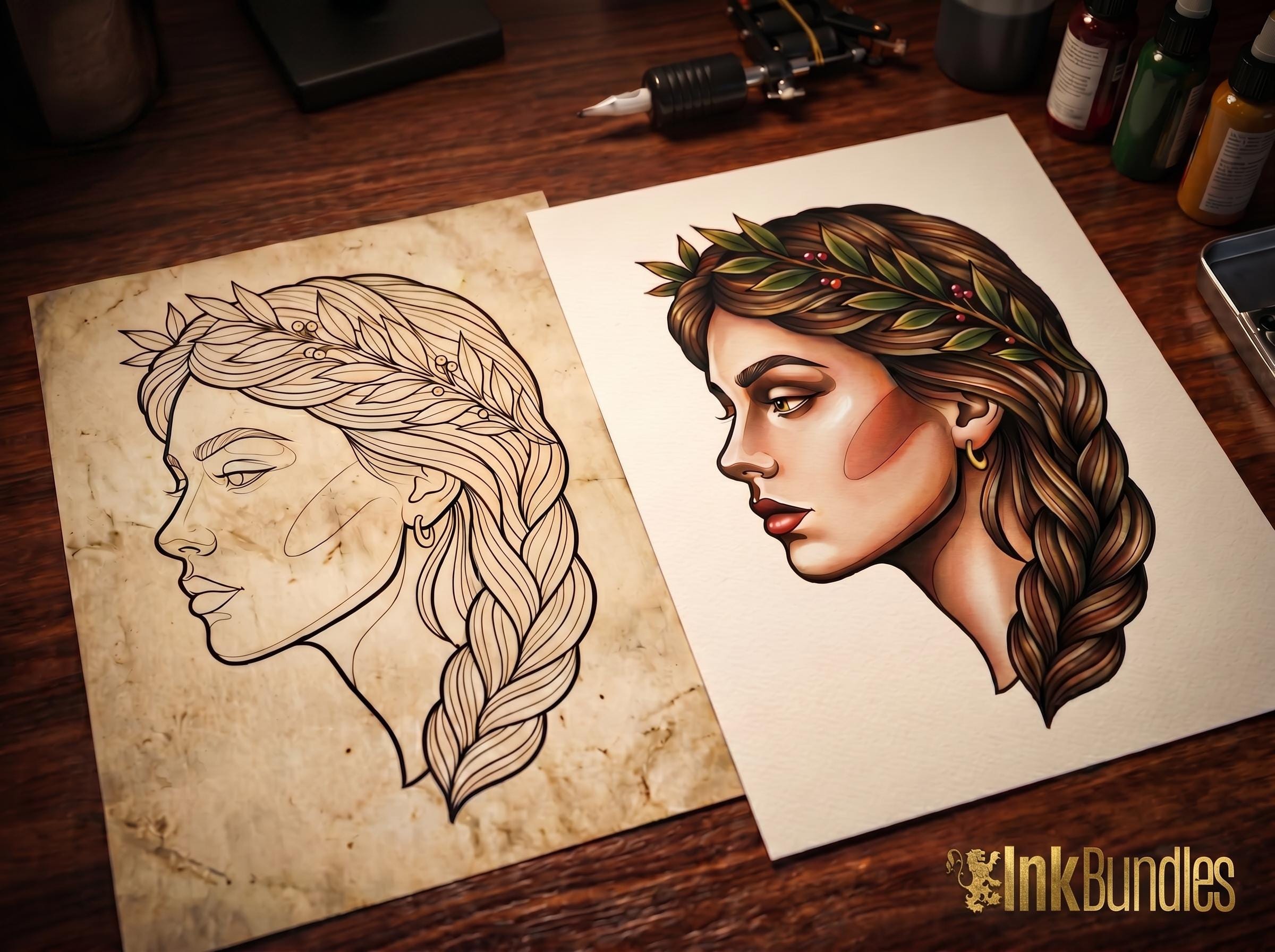 300 Neo-Traditional Lady Design Kit for Procreate