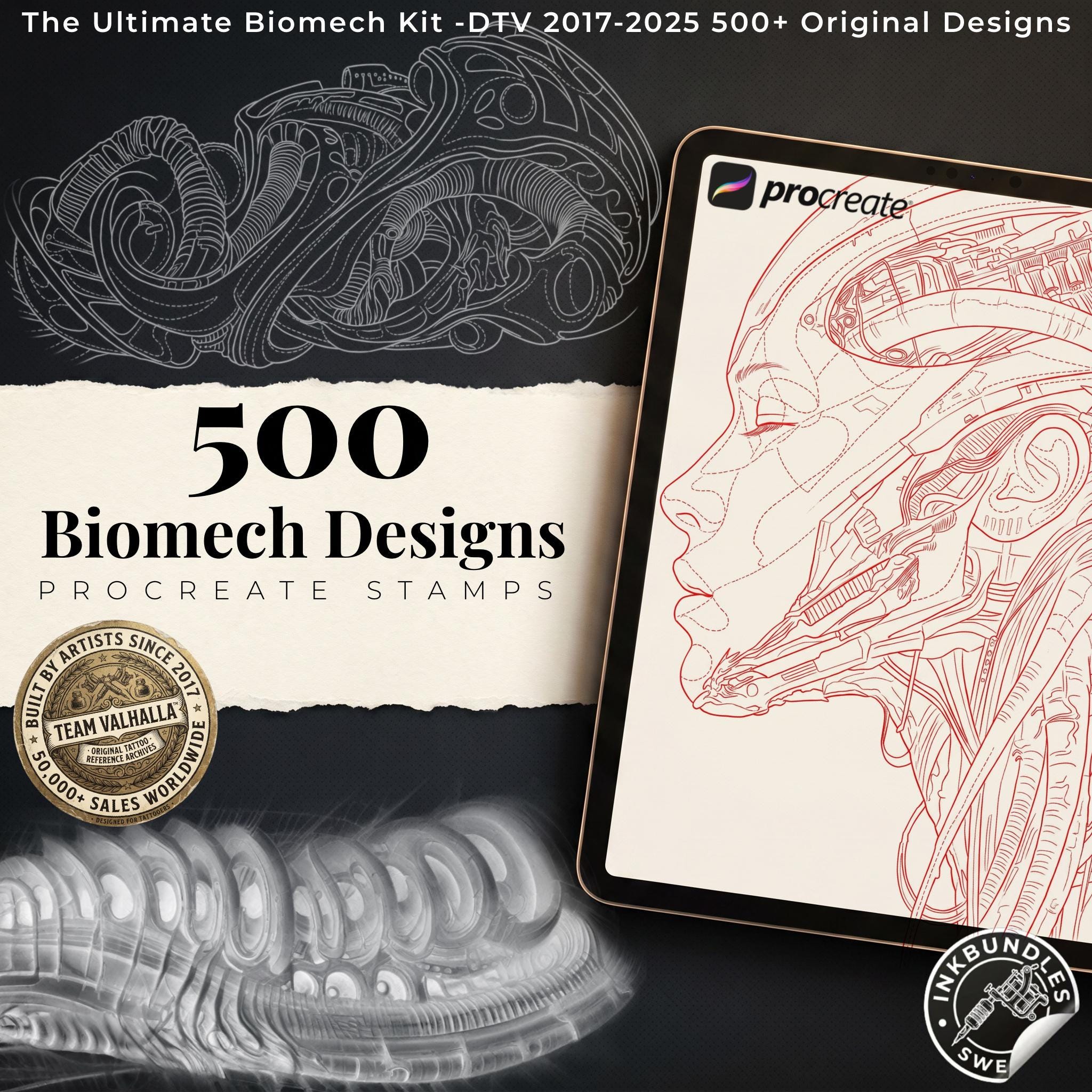Organica Machina ~ Custom art for Procreate XL collection Biomech references