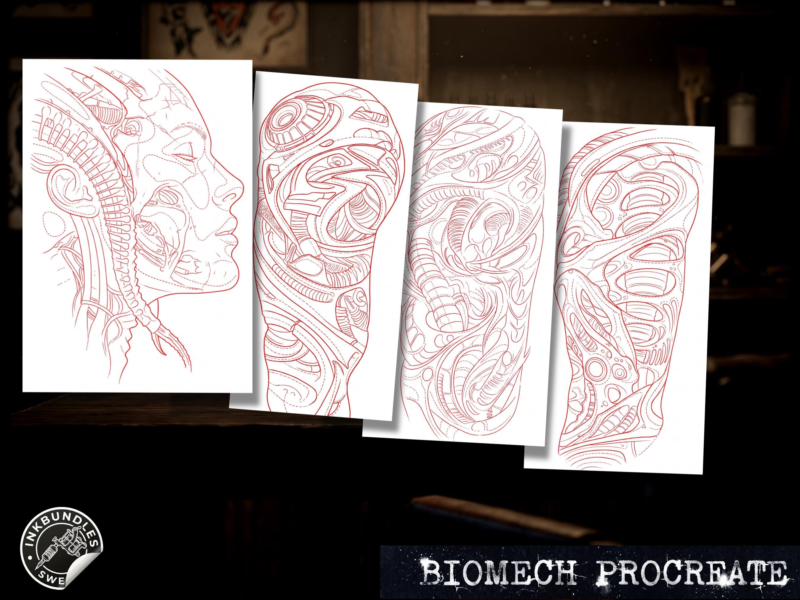 Organica Machina ~ Custom art for Procreate XL collection Biomech references
