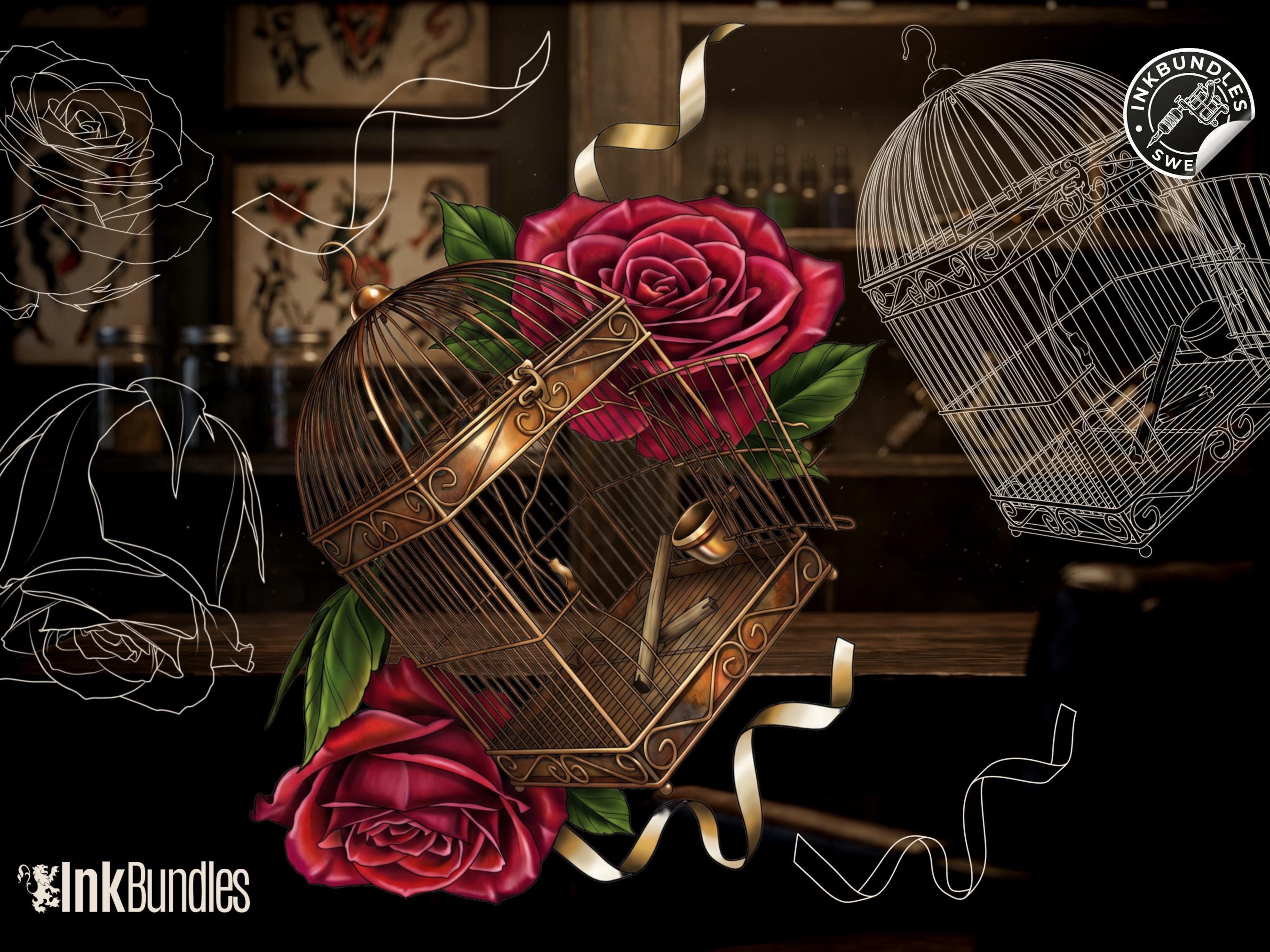 Procreate Bird & Birdcage diy kit | Custom Art | Tattoo references, creative kit,
