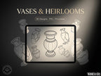 Procreate tattoo art, 35 vases drawn by hand ~ ready made tattoo templates