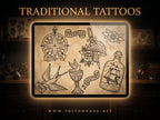 Procreate Traditional tattoo art XL, 600+ designs drawn by handmade ( digital download for Procreate )