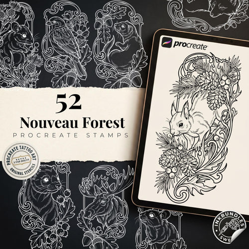 Art Nouveau Ornamental Forest Animals | Procreate| Custom Art | PDF book