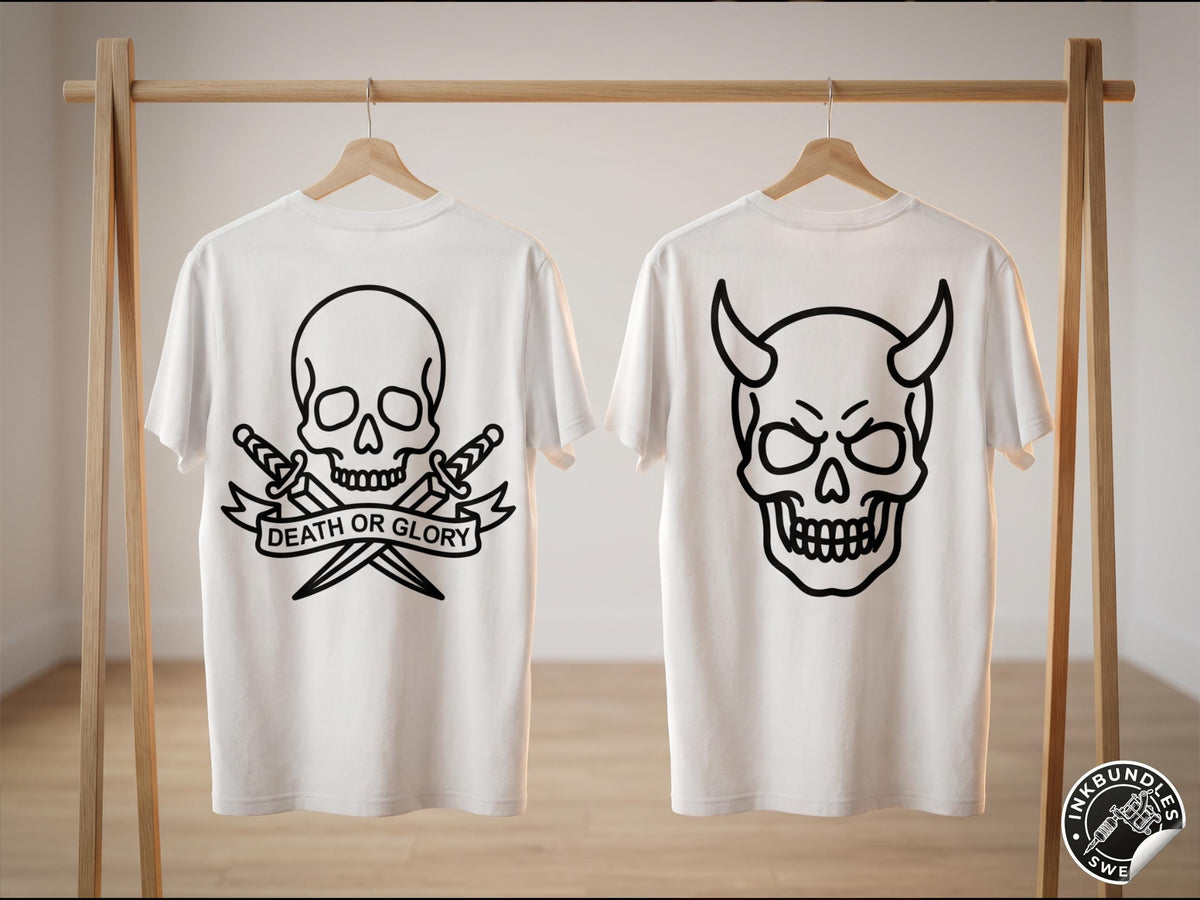 Skull Tattoo Stencils – 72 Procreate Stamps